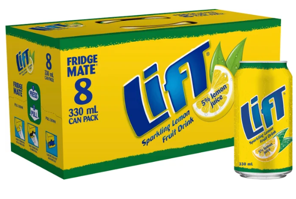 Lift Sparkling Lemon Fruit Drink Cans 8 x 330ml - Cafe Supply