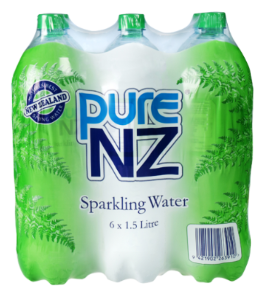 Pure NZ Sparkling Spring Water 6pk - Cafe Supply