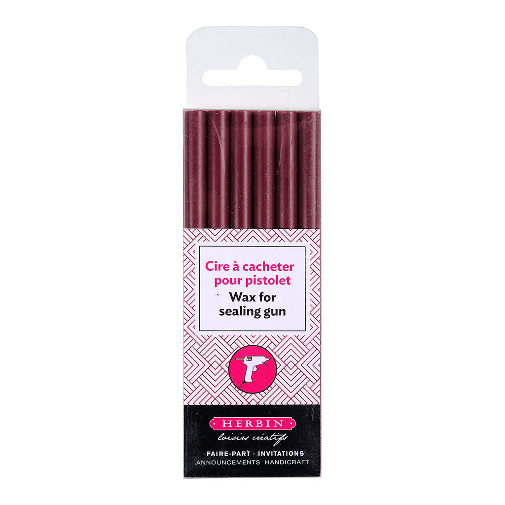 Herbin Wax Gun Sticks Burgundy, Pack of 6 - Cafe Supply