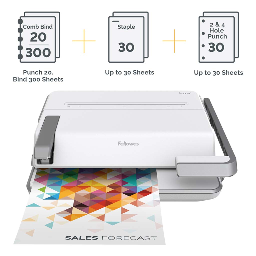 Fellowes Lyra 3-in-1 Manual Binding Centre - Cafe Supply