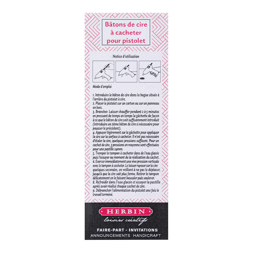 Herbin Wax Gun Sticks Burgundy, Pack of 6 - Cafe Supply