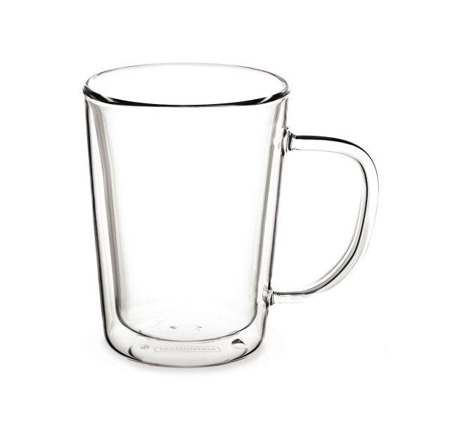 Tramontina Double Wall Coffee Cup With Handle 250ml - Set 2 - Cafe Supply