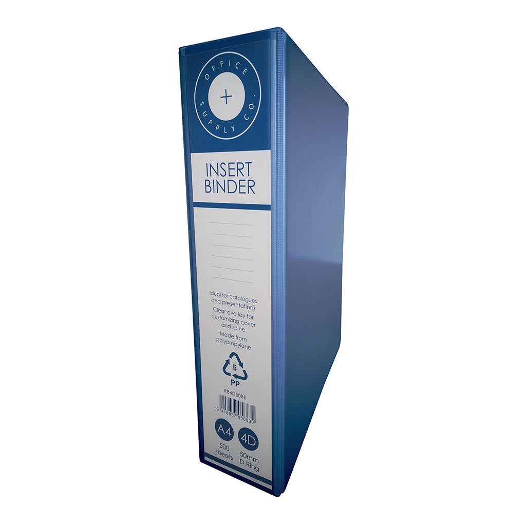 OSC Insert Binder A4 4D 50mm Blue - Cafe Supply