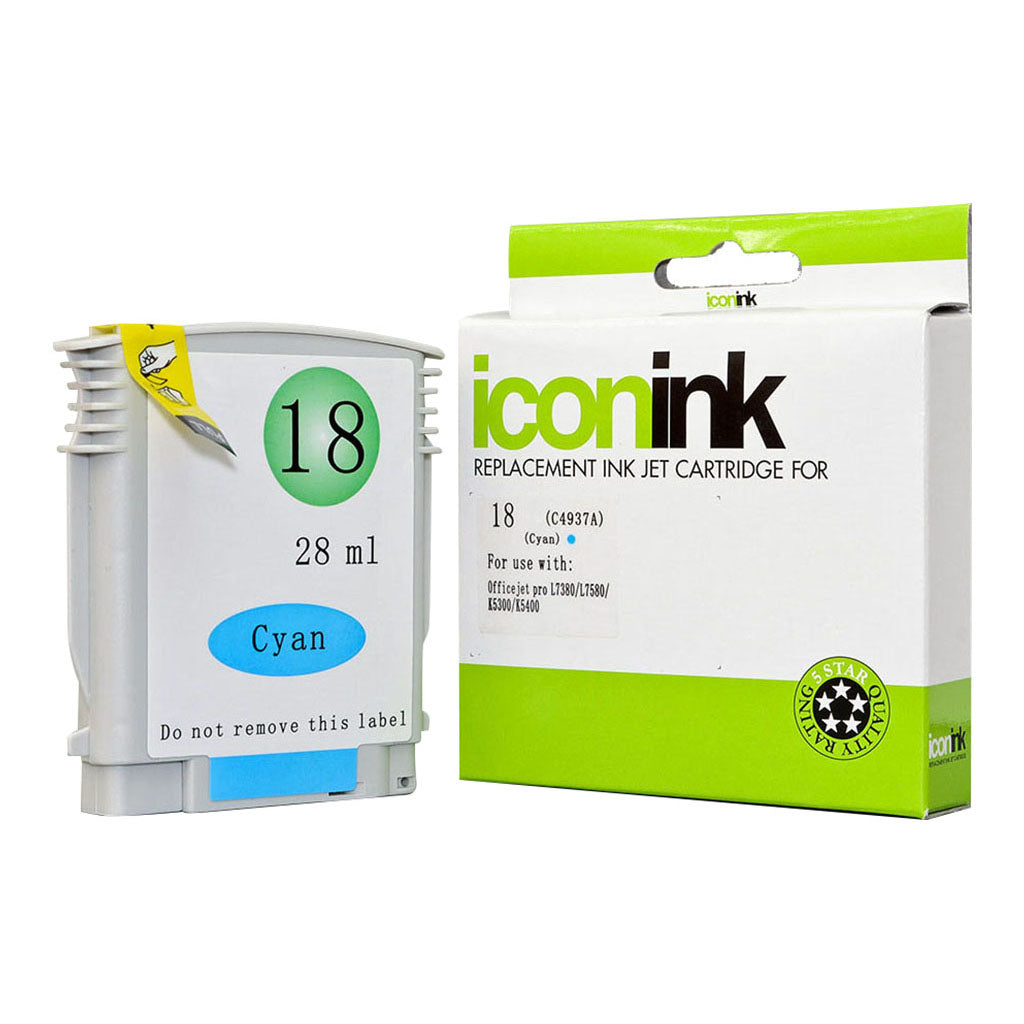 Icon Compatible HP 18 Cyan Ink Cartridge (C4937A) - Cafe Supply