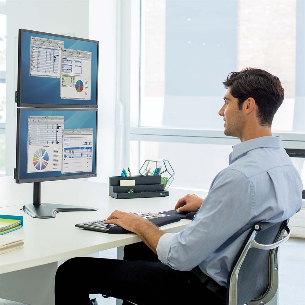 Fellowes Monitor Arm Professional Freestanding Dual Stacking - Cafe Supply