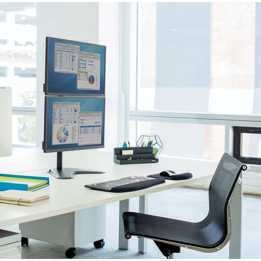 Fellowes Monitor Arm Professional Freestanding Dual Stacking - Cafe Supply