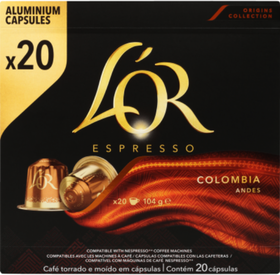 L'OR Espresso Colombia Intensity 8 Coffee Capsules 20pk - Cafe Supply