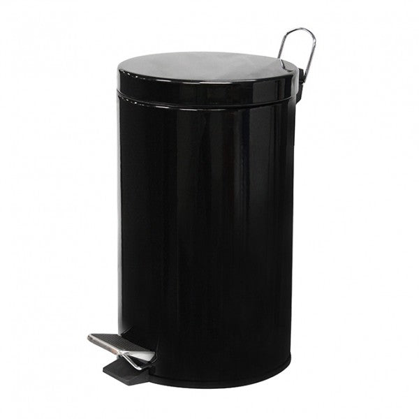 12L Black Powder Coated Pedal Bin - Cafe Supply