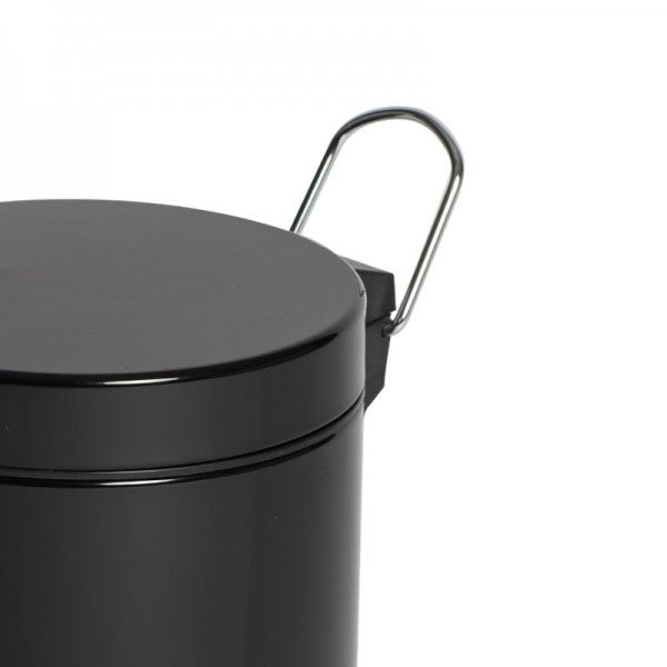 12L Black Powder Coated Pedal Bin - Cafe Supply