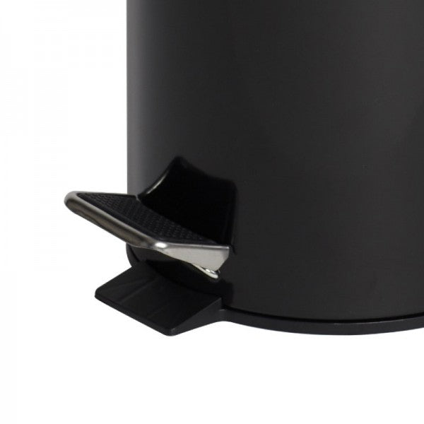 12L Black Powder Coated Pedal Bin - Cafe Supply