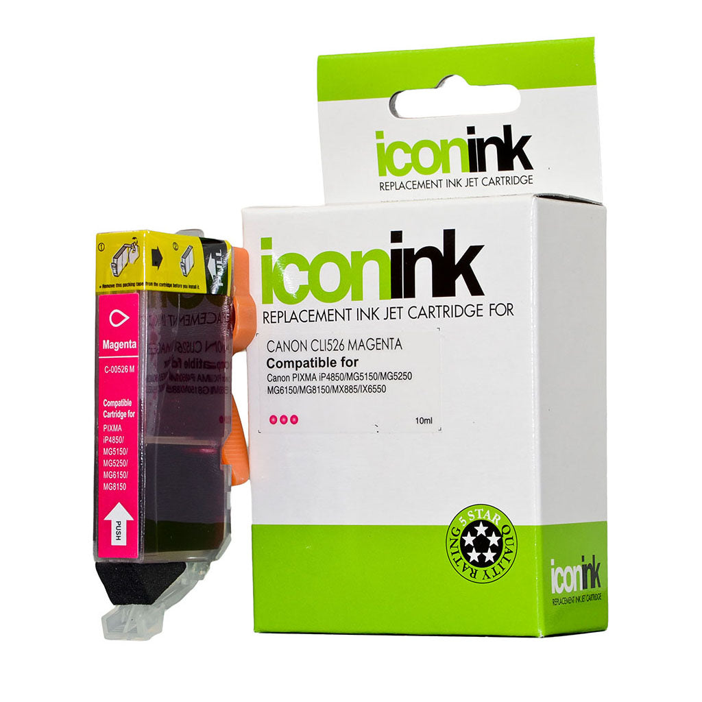 Icon Compatible Canon CLI526 Magenta Ink Cartridge - Cafe Supply