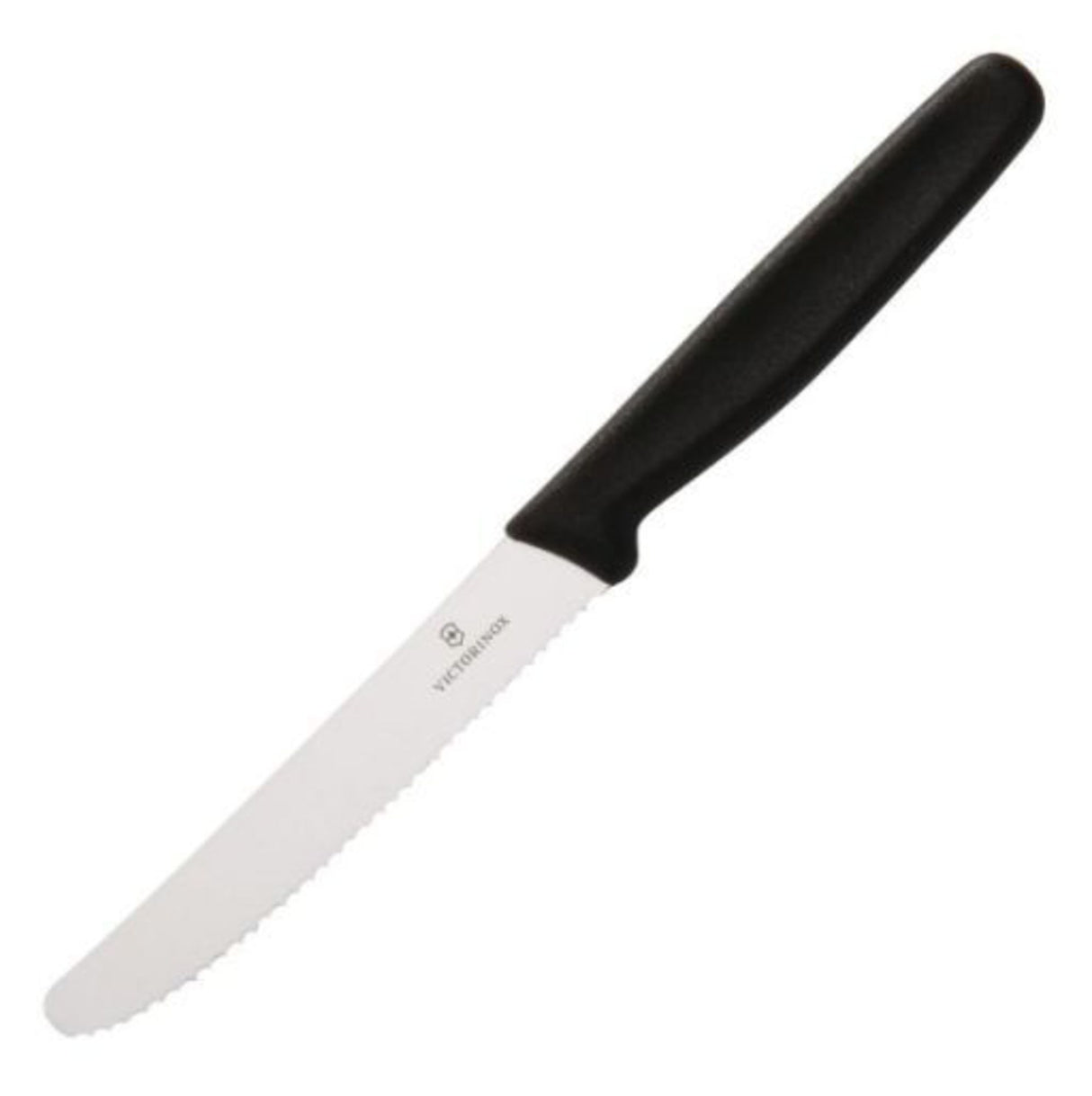 Tomato Knife, Black Nylon Handle (11cm Serrated Blade) - Cafe Supply