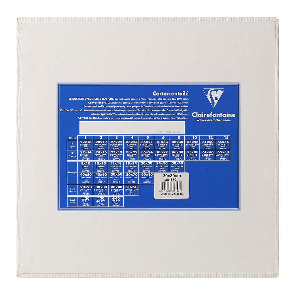 Clairefontaine Canvas Board Square White 30x30cm - Cafe Supply