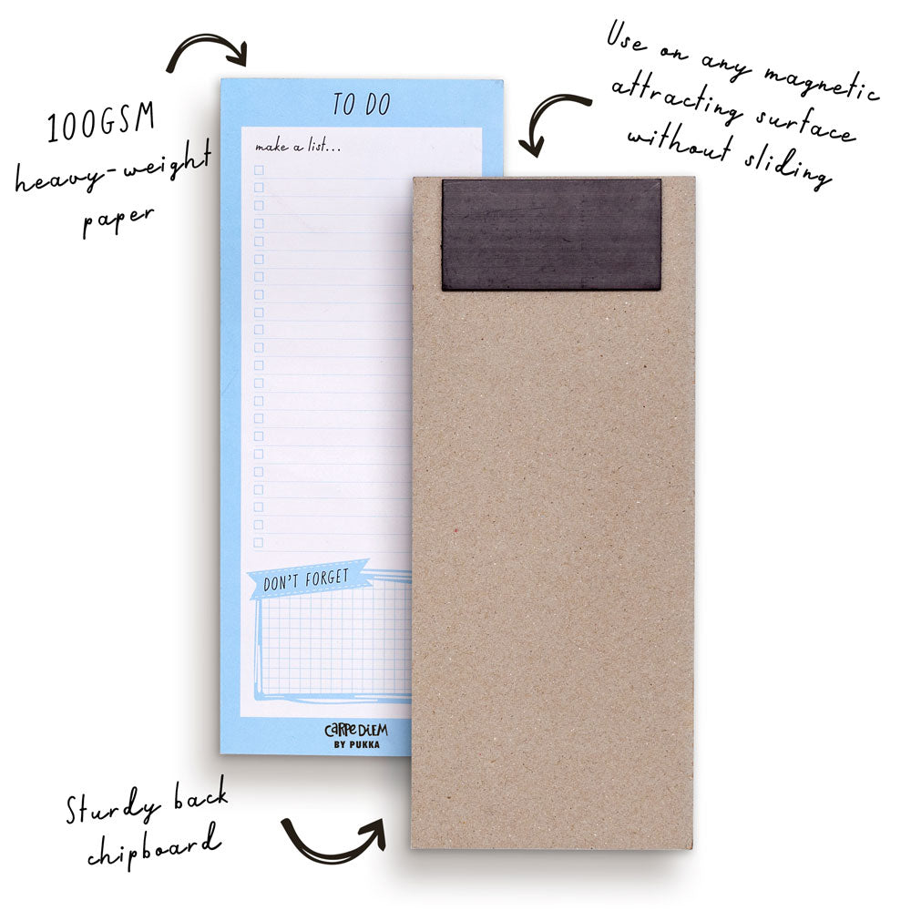 Pukka Carpe Diem Magnetic To Do List Blue - Cafe Supply