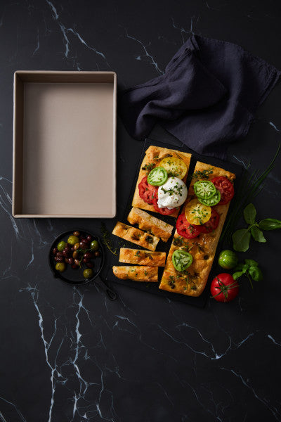 Stanley Rogers Ceramabake Folded Edge Roasting Dish 33x23x5.5cm - Cafe Supply