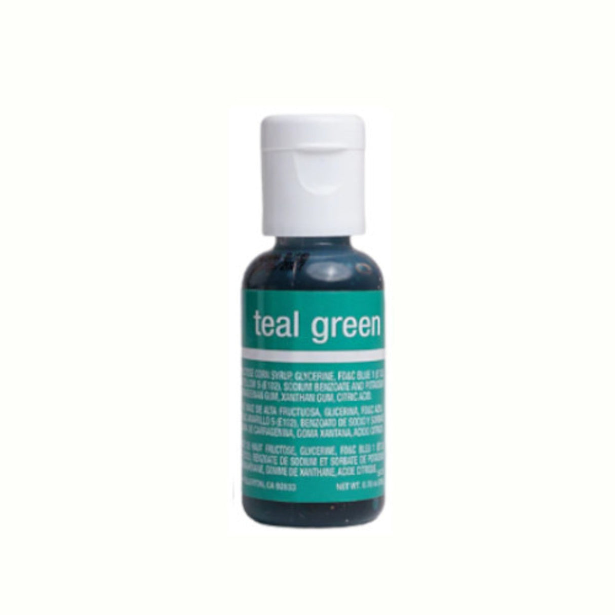Chefmaster Liqua Gel Teal Green .70oz Bottle - Cafe Supply
