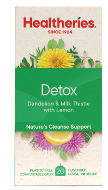 Healtheries Detox Dandelion & Milk Thistle With Lemon Tea Bags 20pk - Cafe Supply