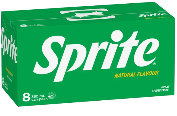 Sprite Natural Flavour Soft Drink Cans 8 x 330ml - Cafe Supply