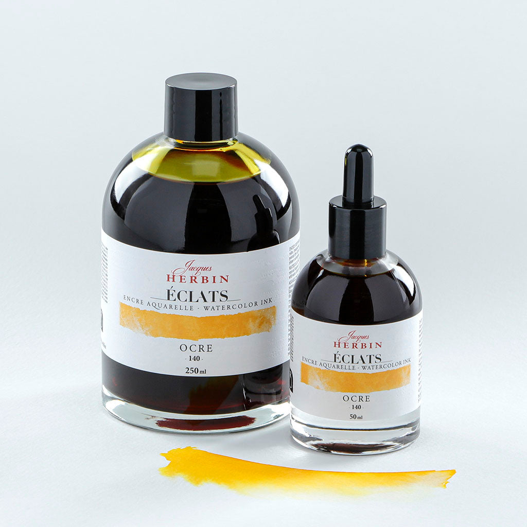 Jacques Herbin Eclats Watercolour Ink 140 Ochre 50ml - Cafe Supply