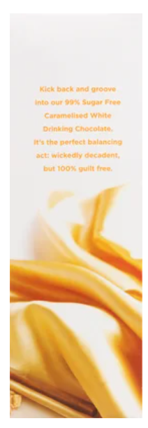 Avalanche 99% Sugar Free Caramelised White Choc Drinking Chocolate Sticks 10 x 20g - Cafe Supply