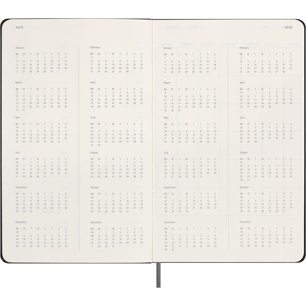 Moleskine Diary Undated Weekly + Notes HC Large Black - Cafe Supply