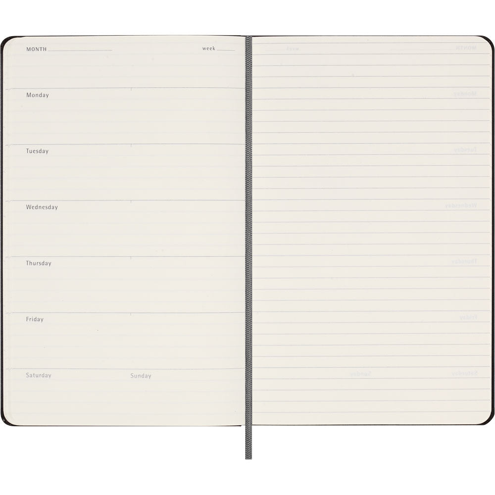Moleskine Diary Undated Weekly + Notes HC Large Black - Cafe Supply