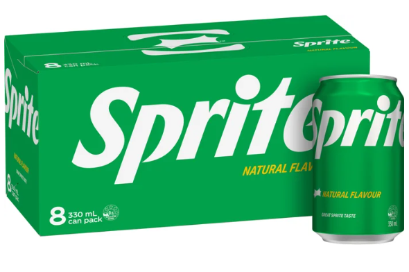 Sprite Natural Flavour Soft Drink Cans 8 x 330ml - Cafe Supply