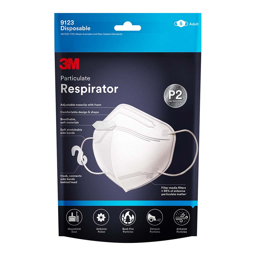 3M Particulate Respirator 9123 P2, Pack of 5 - Cafe Supply