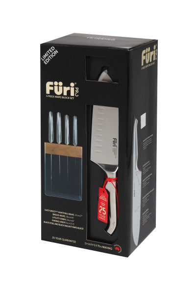 Furi Pro Limited Edition Black Knife Block Set 5 Piece - Cafe Supply