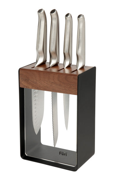 Furi Pro Limited Edition Black Knife Block Set 5 Piece - Cafe Supply