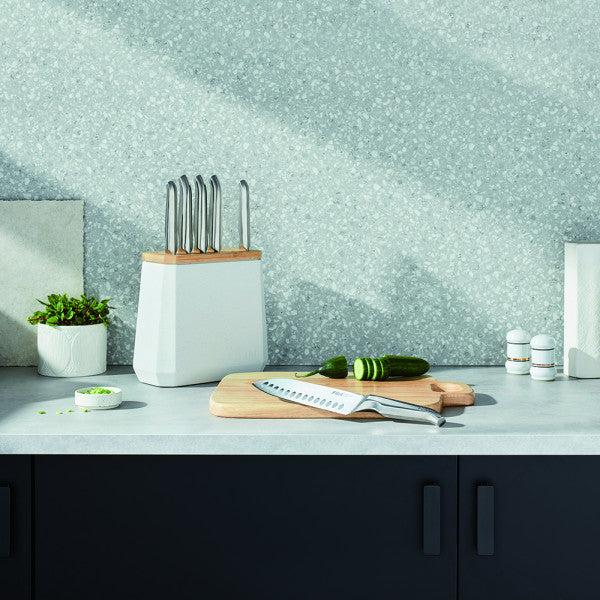 Furi Stone Knife Block Snow Terrazzo Set 7 Piece - Cafe Supply