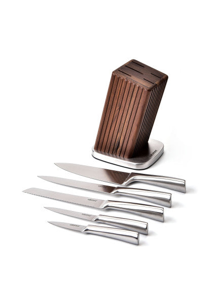 Wiltshire Walnut Knife Block 6-Piece Set - Cafe Supply