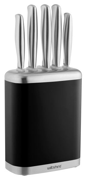 Wiltshire Knife Block 6-Piece Set - Black - Cafe Supply