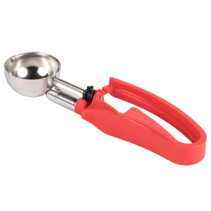 1.52-ounce disher with red squeeze handle - Cafe Supply