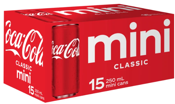 Coca-Cola Soft Drink Mini Cans 15 x 250ml - Cafe Supply