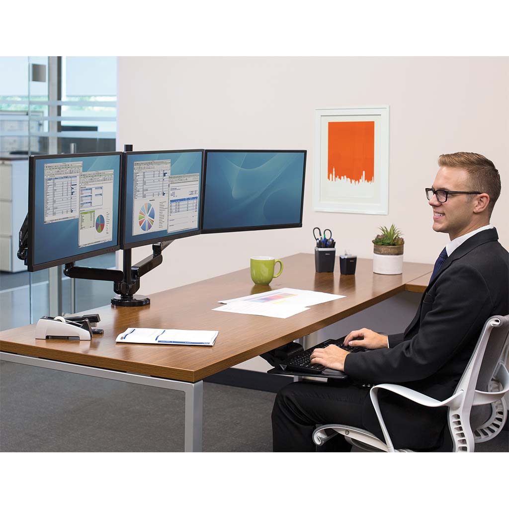 Fellowes Monitor Arm Platinum Triple - Cafe Supply
