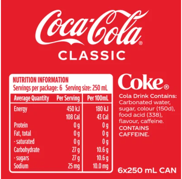 Coca-Cola Soft Drink Mini Cans 6 x 250ml - Cafe Supply