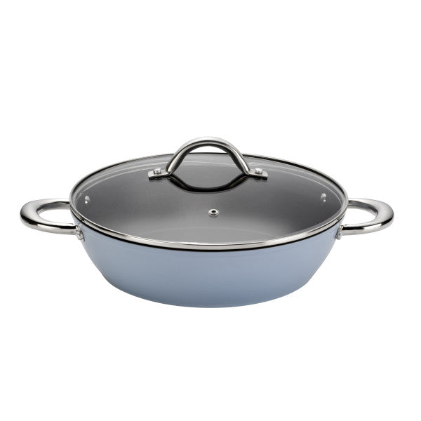 Wiltshire Easycook Blue Non-stick Casserole 28cm with glass lid - Cafe Supply
