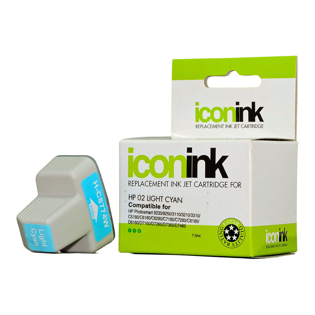 Icon Compatible HP 02 Light Cyan Ink Cartridge (C8774WA) - Cafe Supply