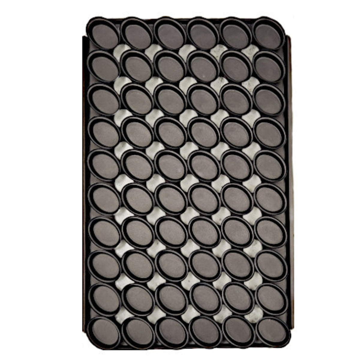 Palletized Savoury Pie Tins, (60) Oval 80x62x20mm, Tray size 720x460mm - Cafe Supply