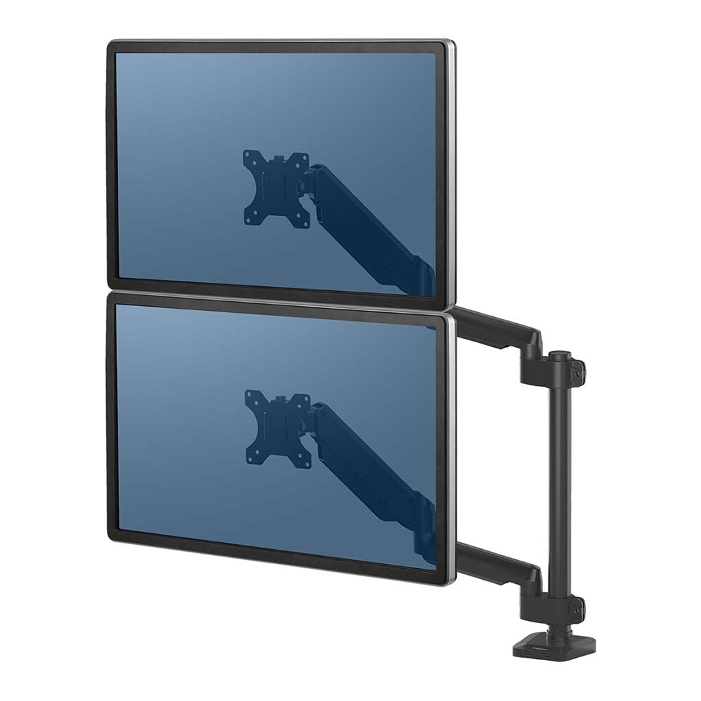 Fellowes Monitor Arm Platinum Dual Stacking - Cafe Supply