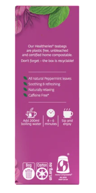 Healtheries Peppermint Tea Bags 20pk - Cafe Supply
