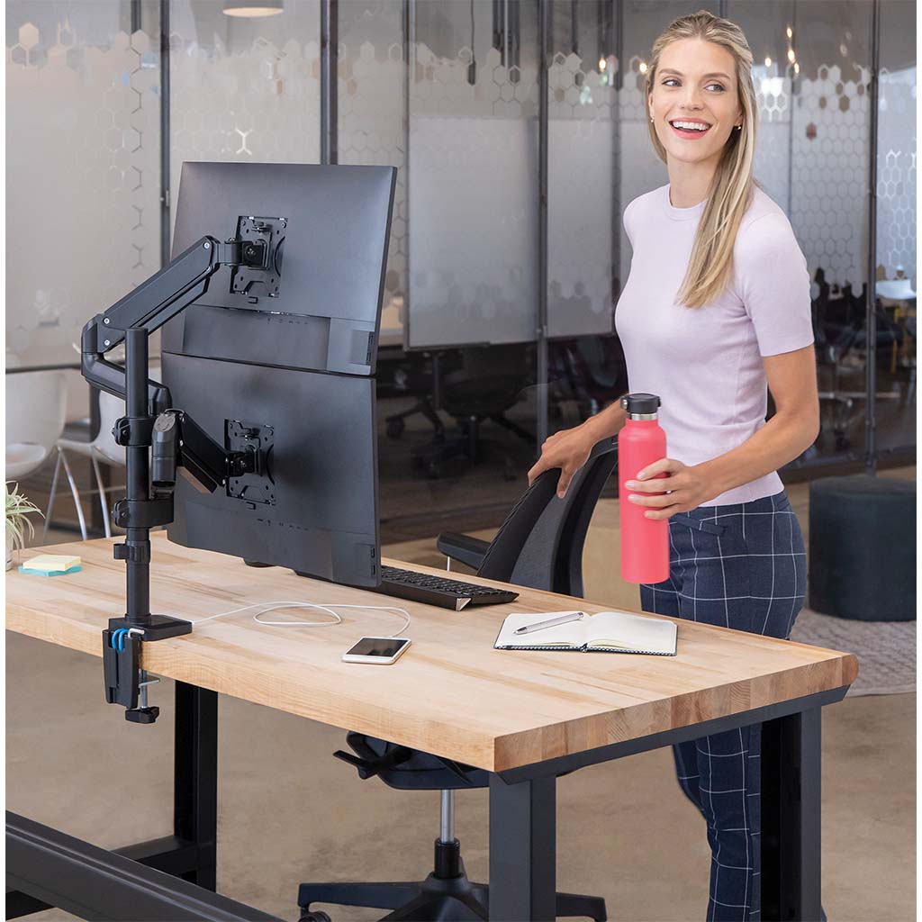 Fellowes Monitor Arm Platinum Dual Stacking - Cafe Supply