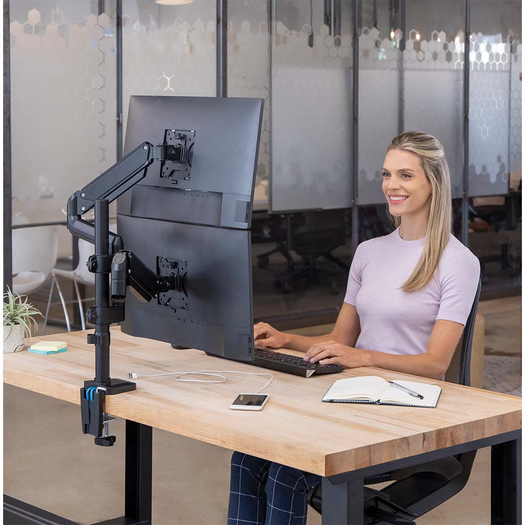 Fellowes Monitor Arm Platinum Dual Stacking - Cafe Supply