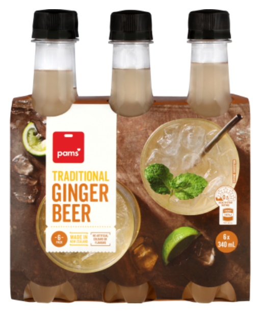Pams Traditional Ginger Beer 6 x 340ml - Cafe Supply