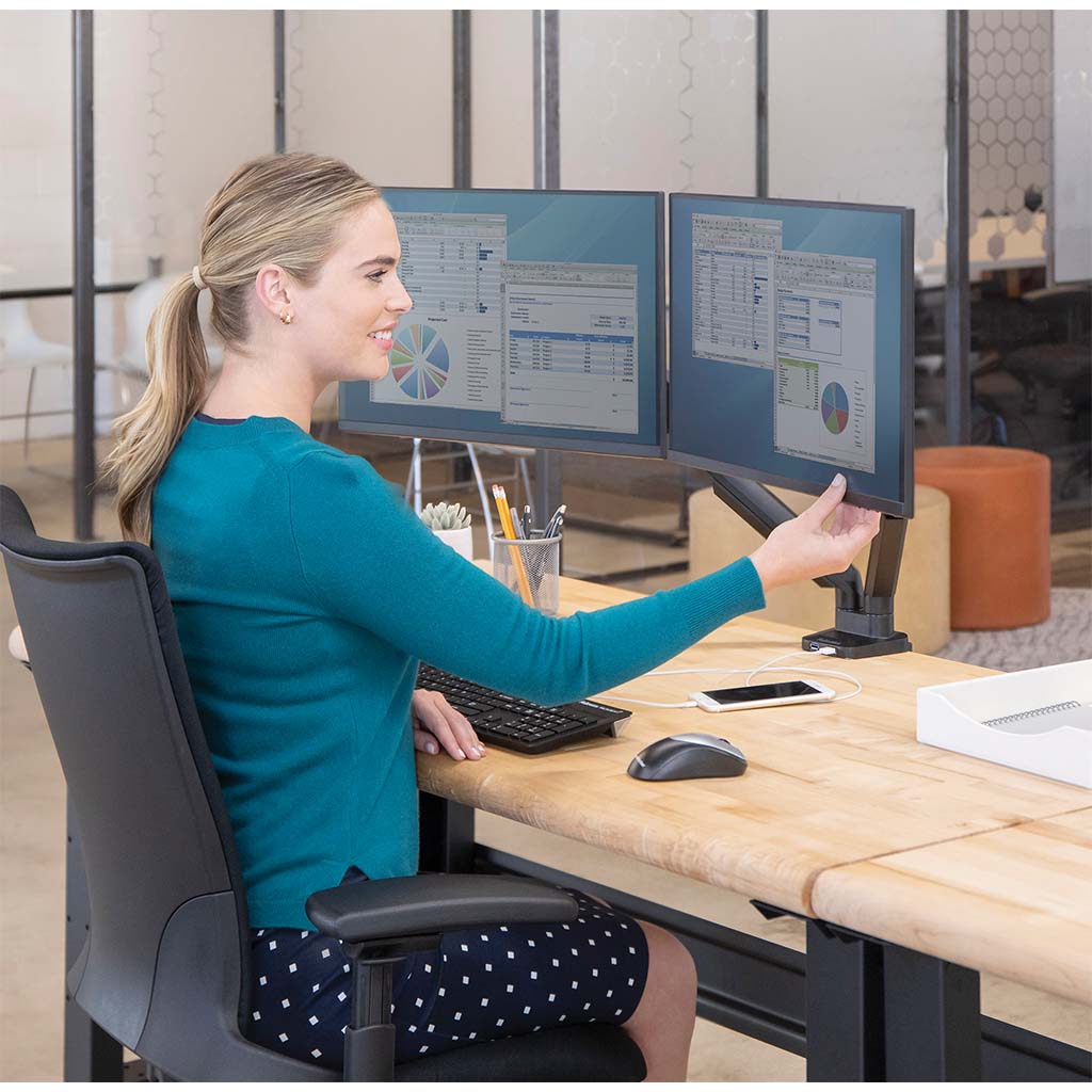 Fellowes Monitor Arm Platinum Dual - Cafe Supply