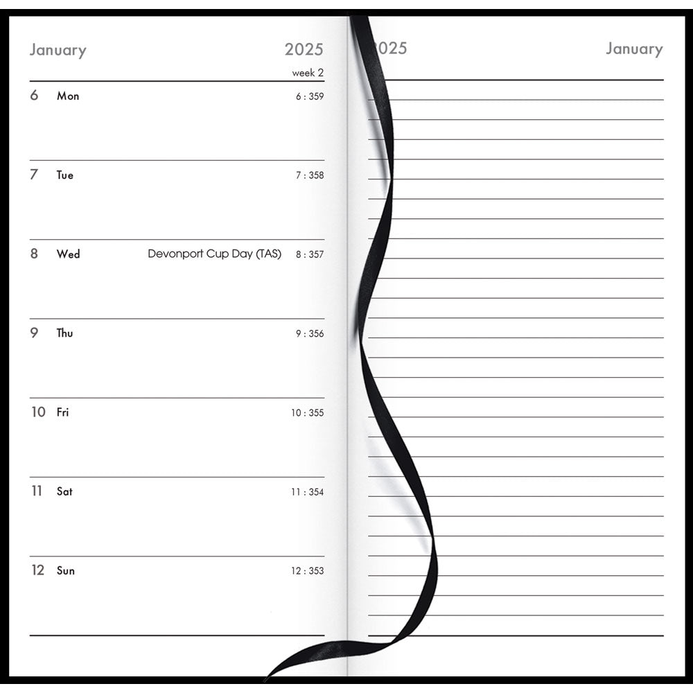 Collins CW7 Notes Diary Black Even Year - Cafe Supply