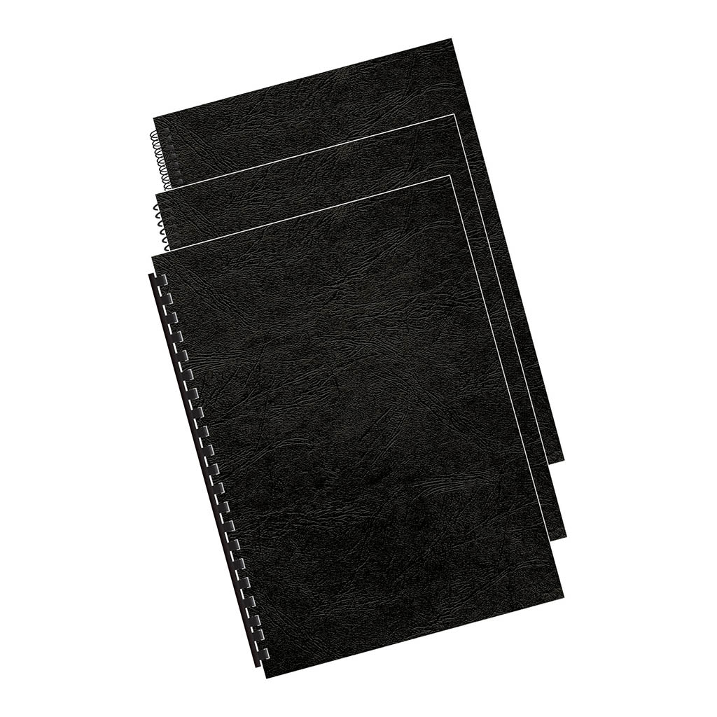 Fellowes Binding Covers A4 250gsm, Black, Pack of 25 - Cafe Supply