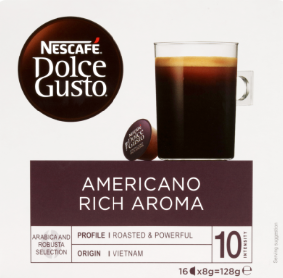 Nescafe Dolce Gusto Americano Rich Aroma Coffee Capsules 16pk - Cafe Supply