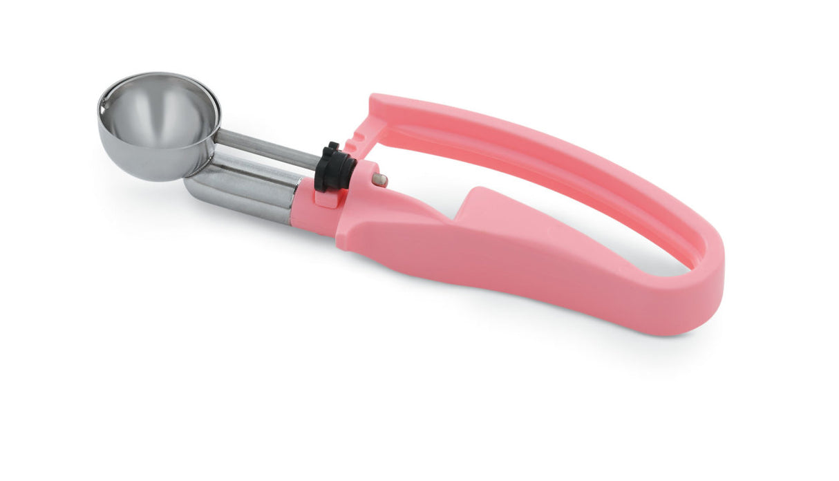 .54-ounce disher with pink squeeze handle - Cafe Supply